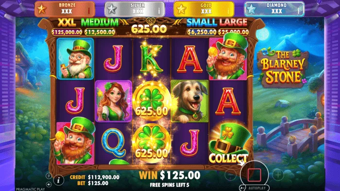 The Blarney Stone – Money Collect ekranas su skrybėle ant penktojo būgno